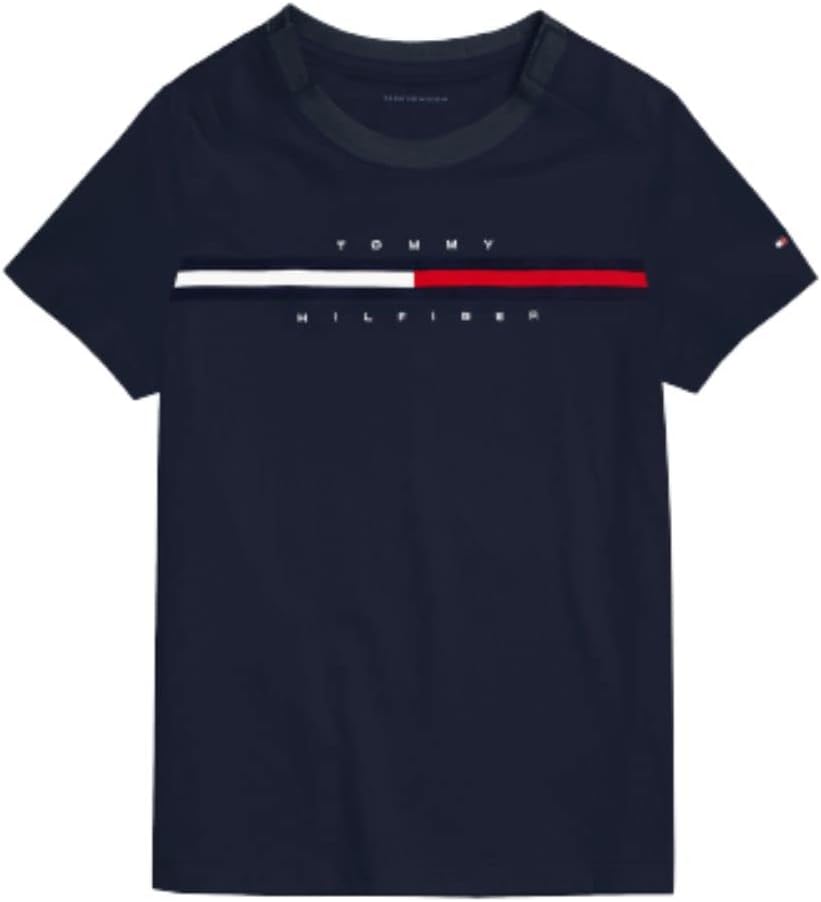Tommy Hilfiger Boy's Adaptive Short Sleeve Logo T-shirt With Velcro Closures